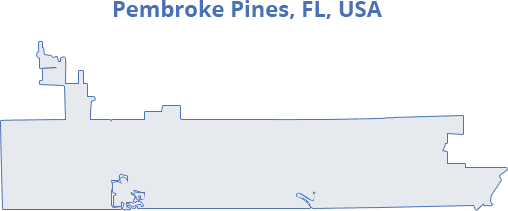 map-pembroke-pines-fl-usa