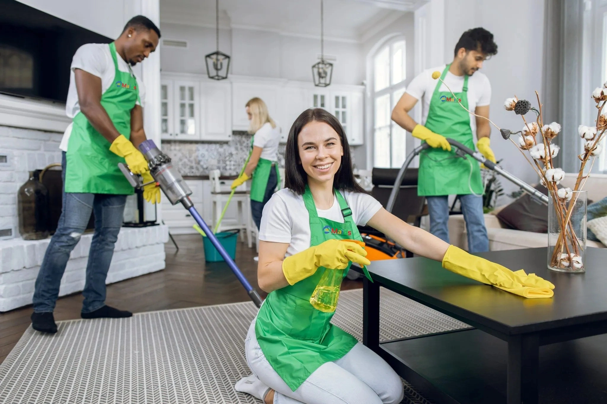 Reliable maid service NYC cleaning a luxury apartment in New York.